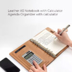 Leather organizer with calculator