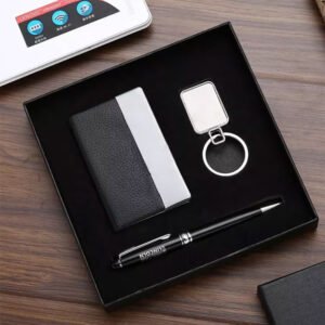 Gift Set | Visiting Card Holder, Metal Key Chain, Metal Pen