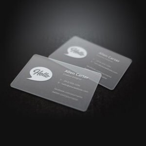 Business Cards Printing on Clear Plastic, White PVC & Translucent Materials