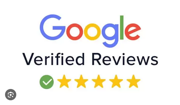 Google verified reviews with five stars